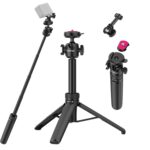ULANZI MT90 Action Camera Tripod Stand Vlog Handle Grip with Cka Quick Release w Ballhead w Cold Shoe, Camera Desktop Tripod for GoPro Hero, Insta360, DJI Osmo Pocket/Action/360, Small Cameras - Image 2