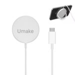 UMAKE Wireless Charger Fast Charging Up to 15W with Official Made Module and Pad Style, Kick Stand Compatible with iPhone 16, 15, 14, 13 and 12 Series and Other White (1Meter) (3 Months Warranty) - Image 2