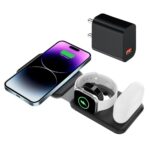 UNIGEN UNIFOLD 3in1 Wireless Magnetic [with Adapter] Mag-Safe for iPhone 17/16 Plus/17/16 Pro/17/16 Pro Max,15/15 Plus/15 Pro/15 Pro Max,14/13/12 Series, AirPods 3rd/2nd, Series 9/8/7/6/5/4/SE-Black - Image 2