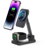 UNIGEN® Magtec 310 3in1 23W Foldable Magnetic Mag-Safe Charger for iPhone 17/16/16 Plus/16 Pro/16 Pro Max,15/15 Plus/15 Pro/15 Pro Max,14/13/12 Series, AirPods 3rd/2nd, Series 9/8/7/6/5/4/SE-Black - Image 2