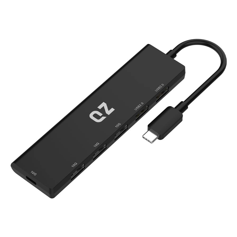 [USB 3.2 10 Gbps, 6 Ports] QZ USB Hub 3.2 for Next Gen Office Work Stations, USB Type C to Type C Hub, USB-A + USB-C + USB 2.0, Type C Hub, USB C Hub for PC, Laptop and Phones - Image 2