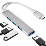 USB C to USB Hub, Aluminum USB C to USB A 3.0 Adapter, 4 Ports Type C to USB Adapter, Plug and Play USB Extender for MacBook Pro/Air, Laptop, Keyboard and Mouse - Image 2