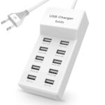USB Charging Stations 60w12A 10 Ports Multiple Charging Block/Power USB Strip for iPhone Android Smartphone Tablet Smart Watch Air-Pods Samsung and Multiple Charger Plug (RT-10P-USB-HUB-01) - Image 2
