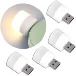 USB LED Lamp Camping Night Light, Mini Portable Lights for Power Bank PC Laptop, White (4) - Image 2