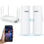 UeeVii CPE450 WR3000K WiFi Router Kit, 5.8G Wireless Point-to-Point Bridge, 3KM, Garage Construction Network Solution, Outdoor WiFi Bridge (2PCS), Plug - Image 2