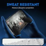 Ultra-Thin Gaming Finger Sleeves Pack of 10 | 0.3mm Highly Sensitive Thumb Sleeves | Sweat-Wicking, Anti-Slip, Breathable Mobile Gaming Gloves for BGMI, Free Fire, CODM, PUBG | Blue Trim - Image 2
