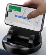 Universal 360° Car Mobile Holder Non-Slip Dashboard Silicone Phone Mount, Adjustable for Landscape/Portrait View, Compatible with All Smartphones (Black) - Image 2