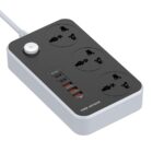 Universal Extension Cord with 3 AC Outlets & 5 USB Ports – PD Fast Charging, Smart IC, Power Switch – Compact Desk Power Hub - Image 2