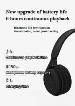 Upgraded Hybrid Active Noise Cancelling Headphones with Transparent Modes Wireless Bluetooth with Mic, Deep Bass,Soft-Earpads,Fast Charging Black - Image 2
