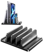 VAYDEER 3-Slot Vertical Laptop Stand Made of Premium ABS Plastic 4 in 1 Design Space-Saving Adjustable Desk Organizer for All MacBook/Chromebook/Surface - Image 2