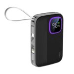 VIDA VoltBox 10-10000mAh Power Bank, 22.5 W Fast Charging, Digital LED Display, Integrated USB-C & Lightning Cables, Compact Portable Charger for Mobile Phones, Tablets, Cameras & Speakers - Image 2