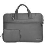 Vaku Luxos® DA Italiano 14 Inch Laptop Bag Leather Collection Messenger Organizer Shoulder Sling Office Bag for Men & Women for Laptop and up to MacBook 15" (Grey) - Image 2