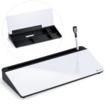 Varhomax Glass Desk Whiteboard with Storage, Desktop Organizer to-do List Memo Notepad Dry Erase White Board for Home Office and School Supplies (Black&White) - Image 2