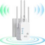 WLAN Repeater, Wi-Fi Signal Booster, 1200 Mbps, Dual Band WLAN Extender, 5 GHz and 2.4 GHz, Wi-Fi Amplifier with Ethernet Port, 360° Coverage, Compatible with All Wi-Fi Routers - Image 2