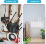 Wall Mounted WiFi Router Shelf with Cable Storage Box | Multi Purpose Wireless Router Holder | Power Strip Hanging Bracket | Home & Room Network Decor Shelf - Image 2
