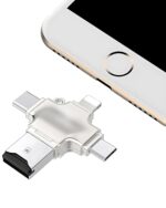WeFly 4 in 1 Flash Drive with Light-ning, Micro USB, USB A, Type-C Interface Mini Hangable PenDrive for iOS & Android Compatible with iPhone, iPad, Android, PC and More Devices - Image 2