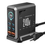 WeFly4 Type-C+2 USB Multi-Port 240W Dynamic Display Gallium Nitride Charger Plug(Gray) - Image 2