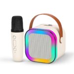 Wembley Rechargeable Karaoke Mic with Speaker for Singing | Wireless Mini Portable Bluetooth Speaker with Microphone & LED Lights | Cute Birthday Gift for Kids Musical Toys for Boys, Girls and Adults - Image 2