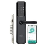 Wipro Smart Door Lock Aura | 6-Way Unlocking | 4 Bolts | Fingerprint, PIN, Access Card, Guest Unlocking via OTP, Mobile App | Pin Decoy, Alerts | IP65 Waterproof | 2 Yr Warranty | Black - Image 2