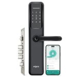 Wipro Smart Door Lock Aura Pro | 6-Way Unlocking | 5 Bolts | Fingerprint, PIN, Access Card, Guest Unlocking via OTP, Mobile App | Pin Decoy, Alerts | IP65 Waterproof | 2 Yr Warranty | Black - Image 2