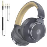 Wired Over Ear Headphones, Studio Monitor & Mixing DJ Headphones with 50mm Neodymium Drivers and 1/4 to 3.5mm Jack for Guitar AMP Podcast Piano Keyboard (Gray) - Image 2