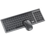 Wireless Keyboard and Mouse Combo, Multi Device Keyboard (3 Bluetooth5.0 + 2.4Ghz USB) Connectivity, Keyboard Protector, Easy Switch, Quiet, Rechargeable, for Computer, Tablet, Mac, Desktop - Image 2