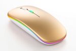 Wireless Mouse Gaming Mouse 2.4GHz Rechargeable Silent Optical Mouse with USB Receiver | 1000/1200/1600 DPI | 7 Color Breathing RGB Lights | Slim Ergonomic Mouse for Laptop/PC/Desktop (Gold) - Image 2