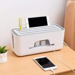 Xacton Cable Management Box - White | Wire Bin | Power Strip, Cords, Surge Protector Hiding Cover Organizer | Hide Loose Wire for Home Office Desk Desktop Floor & Keep Children and Pet Safe - Image 2