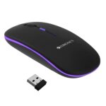ZEBRONICS Blanc Slim Wireless Mouse with Rechargeable Battery, BT + 2.4GHz, 4 Buttons, 800/1200/1600 DPI, Silent Operation, Multicolor LED Lights - Image 2