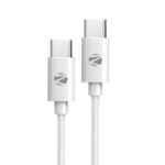 ZEBRONICS Type C to Type C Strong Braided Cable, 60W PD Fast Charging, for iPhone 16 Series, 15 Series, iPad, MacBook, Samsung, Other Android Devices, Data Sync, 1 Meter (ZEB-TT60+) White - Image 2