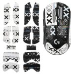 ZORBES® 2-in-1 Mouse Grip Tape Anti Slip Skin for G Pro X Superlight Superlight 2 Gaming Mice, Mouse Grip Tape, Pre-Cut, Self-Adhesive, Sweat-Resistant(White Set+Black Set) - Image 2