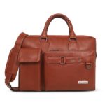 Zipline Laptop bags for men office use | Faux Leather laptop bag for Man - Fits 14/15/15.6 inch Macbook/Macbook Pro/Tablet/Laptop office Bags For Mens (Tan) - Image 2