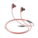 amazon basics in-Ear Wired Earphones with 9 mm Dual Drivers, in-Line Mic, Powerful Bass, Noise Isolation, 3.5 mm Audio Jack (Black and Red) - Image 2