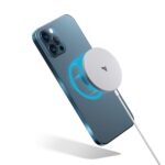 eller santé 15W Mag-Safe Auto Aligned Fast Charging Magnetic Wireless Charger for iPhone 12 Mini/12/12 Pro/12 Pro Max, White - Image 2