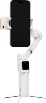hohem iSteady V3 Ultra Gimbal Stabilizer for iPhone,Phone Gimbal with AI Tracking,Built-in Extendable Rod & Tripod,Fill Light,Detachable Remote Control,Stabilizer for Video Recording| Black - Image 2