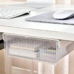 oddpod ™ Reed Under The Table Hidden Drawer/Acrylic Desk Organiser For Home & Office - White (Medium), Stationery - Image 2