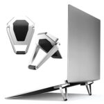 skysia Mini Laptop Stand for Desk | Portable Aluminum Laptop Riser with Cooling Vent | Invisible Folding Notebook Stand | Non-Slip Metal Laptop Holder for MacBook, Lenovo, Dell, HP & More (1Set-2Pcs) - Image 2