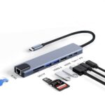 thelegacyindia.in USB C Hub Docking Station, 8 in 1 Type C Hub USB C Dongle with HDMI 4K@60Hz, RJ45 Ethernet,100W Power Delivery, SD/TF Card Reader, 2 USB Ports, USB Type C Hub for MacBook Pro Air etc - Image 2