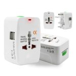 ‎CARE CASE® Worldwide Travel Adapter with Built in Dual USB Charger Ports Worldwide Adaptor (White) - Image 2