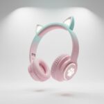 𝓓rumstone (𝟑𝐘𝐄𝐀𝐑 𝐖𝐀𝐑𝐑𝐀𝐍𝐓𝐘) Cat Ear Wireless Headphone with LED Light Up Ears Bluetooth Gaming Headset Cushioned Earpads Adjustable Headband Deep Bass Sound Built-in Mic for Kids & Adults - Image 2