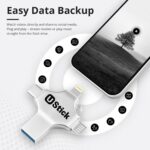 Ustick 512 GB 4 in 1 Pen Drive with Micro USB, USB A, Type-C for iOS & Android Compatible with iPhone, iPad, Android, PC and More Devices - Image 5